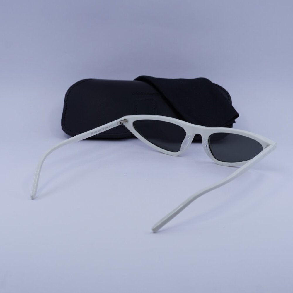 Saint Laurent SL703 003 Cat Eye Sunglasses - Ivory/Grey - Picture 4 of 9